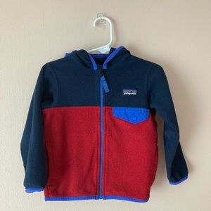 Patagonia Micro D Snap T Fleece Navy Red Jacket 2T
